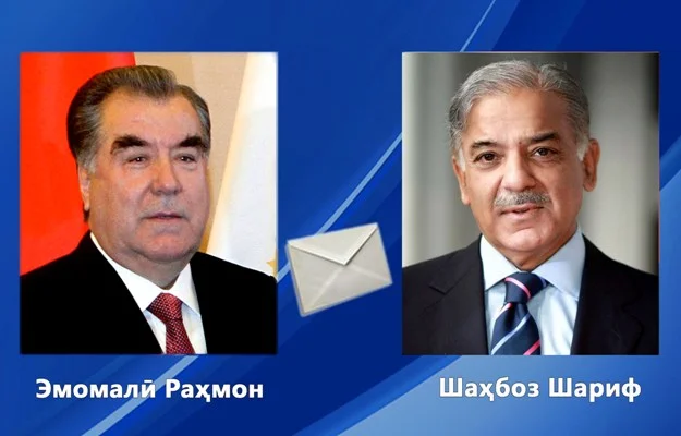 Президенти Ҷумҳурии Тоҷикистон Эмомалӣ Раҳмон ба Сарвазири Ҷумҳурии Исломии Покистон Шаҳбоз Шариф барқияи табрикӣ ирсол намуданд